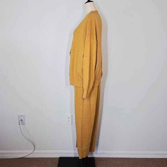 FREE PEOPLE WOMEN'S solar cardigan sweater set gold heather Size M NEW - Picture 4 of 12